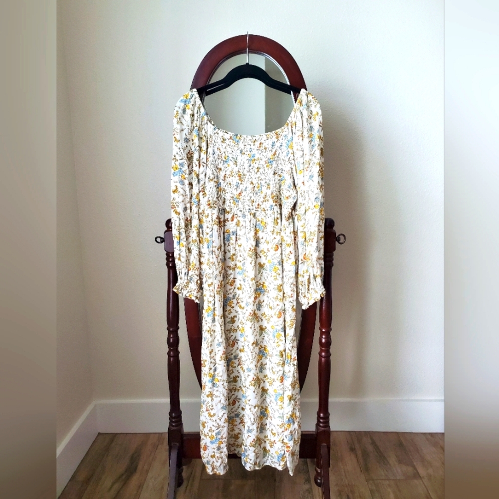 a.n.a Floral White Multicolor Dress